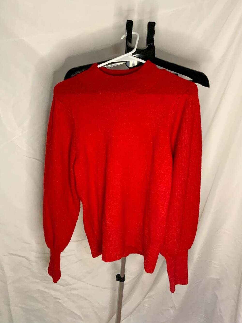 French Connection Sweater Women’s Size S Red Puff Sleeve
